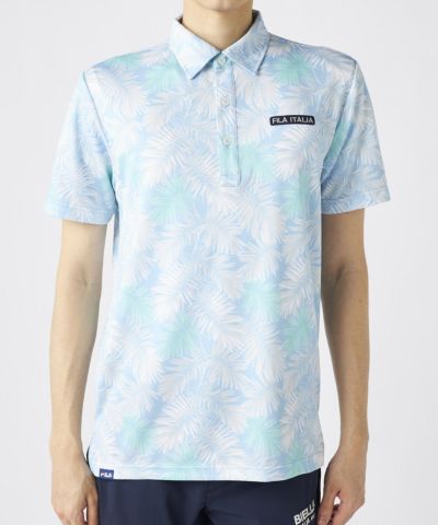半袖リーフ柄シャツ