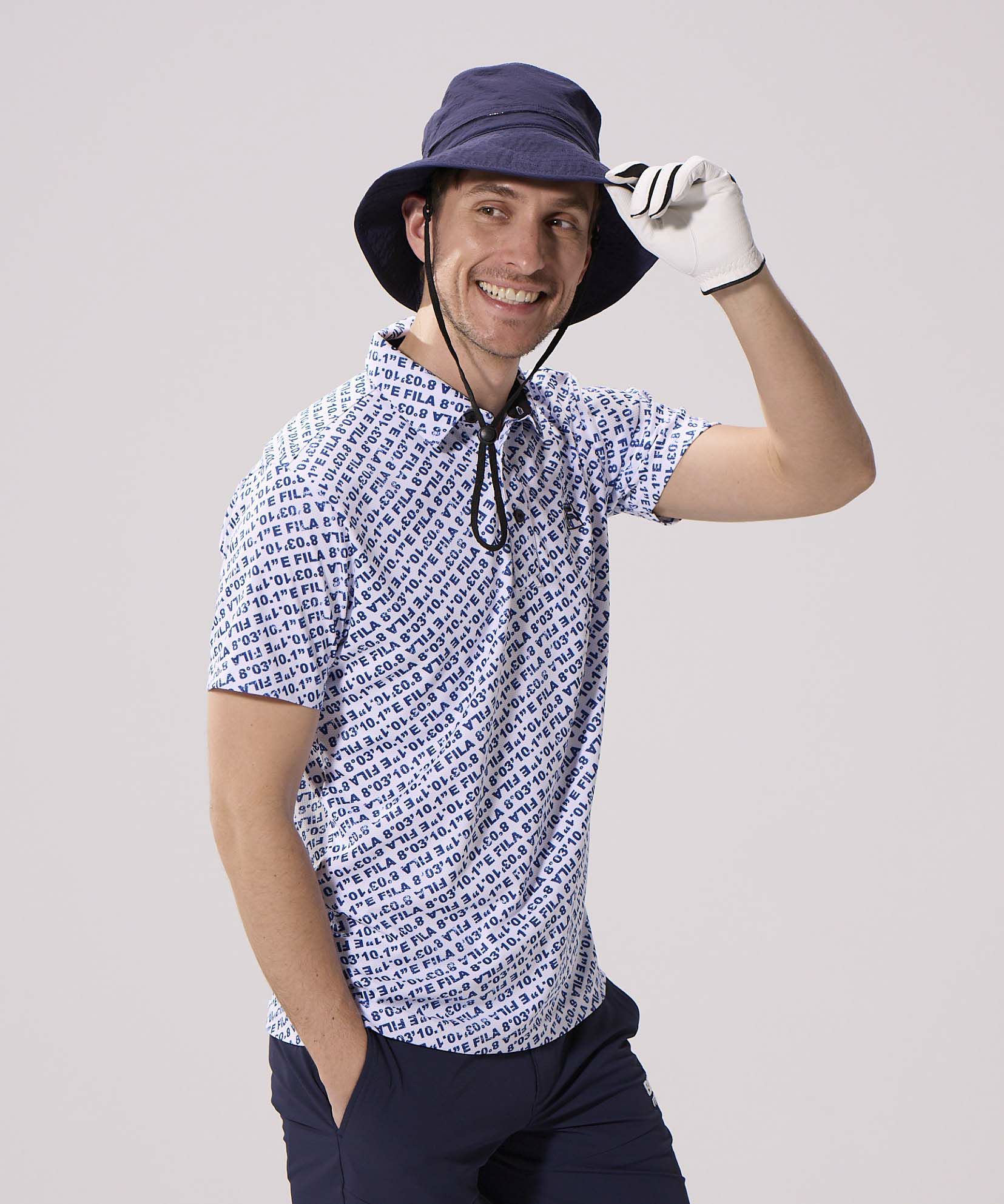 メンズ ゴルフ 半袖シャツ 総柄｜FILA GOLF