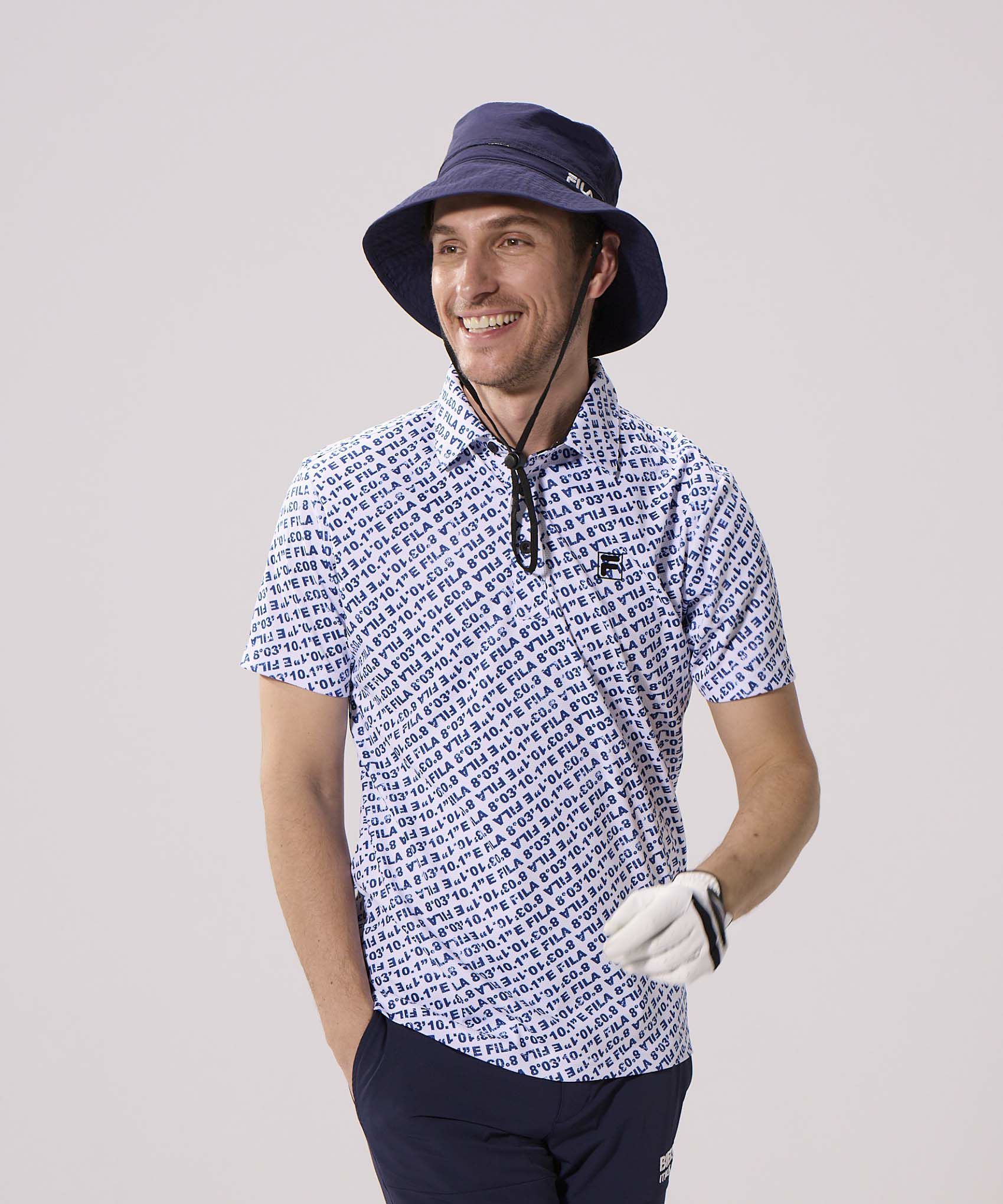 メンズ ゴルフ 半袖シャツ 総柄｜FILA GOLF