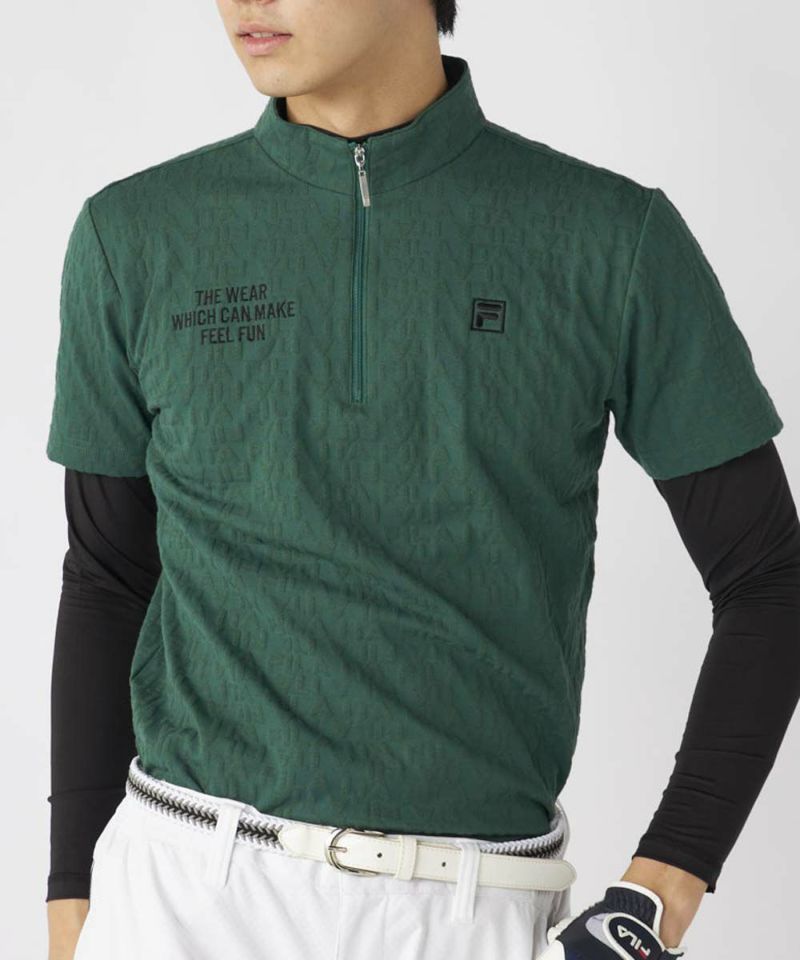 FILA GOLF ジャガードハーフジップ半袖シャツ　fg7 FILA GOLF ジャガードハーフジップ半袖シャツ fg7